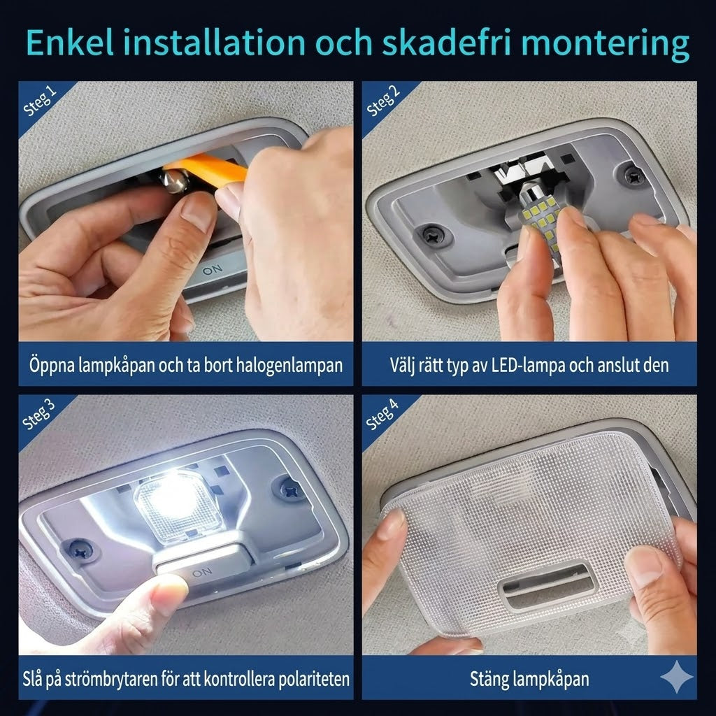 42-Delars LED-belysning för Bilens Interiör