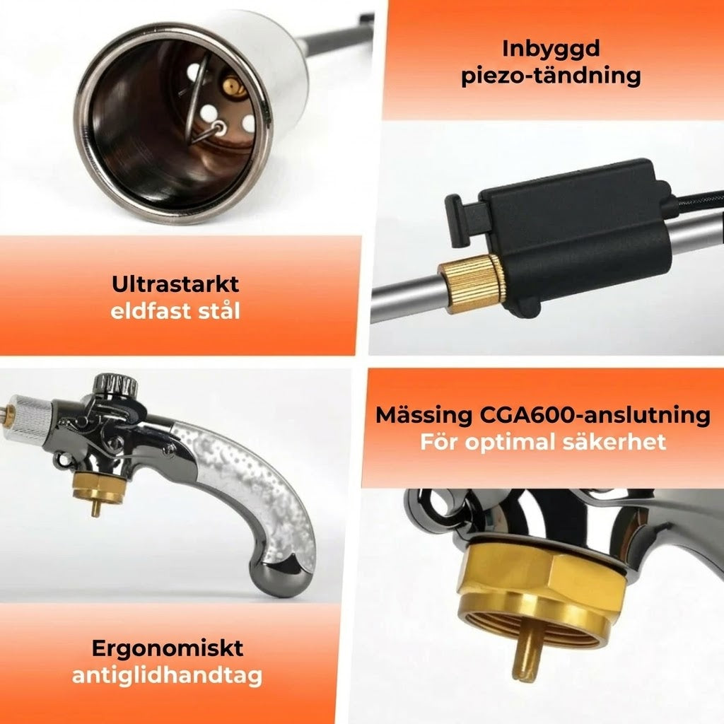 Gasoldriven Ogräsbrännare med Piezotändning