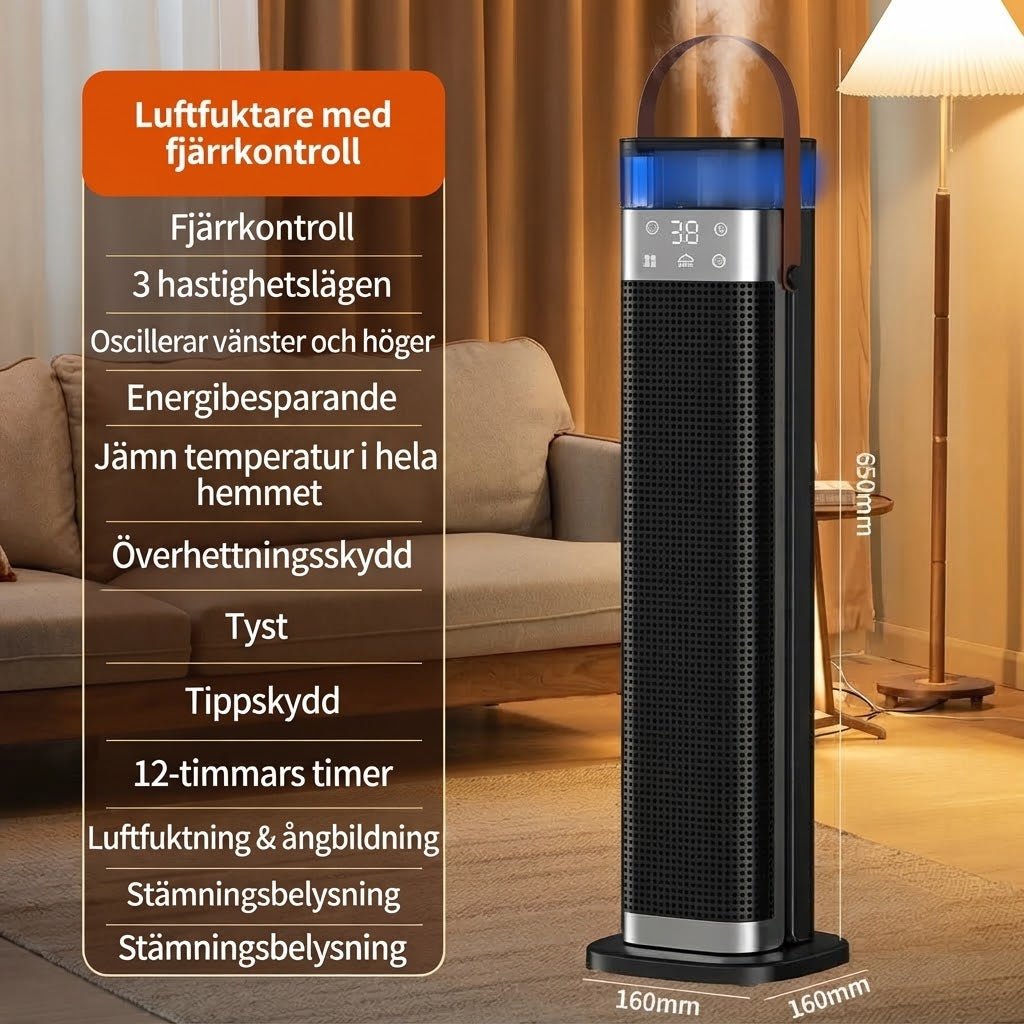2 i 1 rumsvärmare med luftfuktare