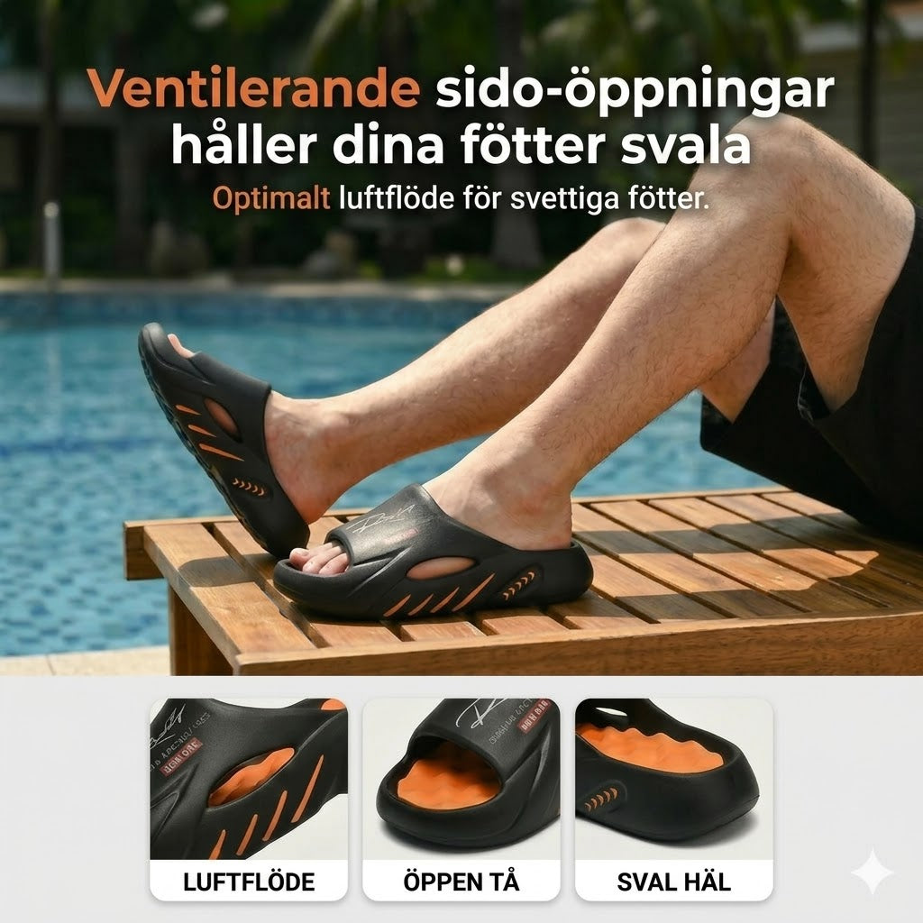 Molntofflor för herrar med tjock halkfri sula