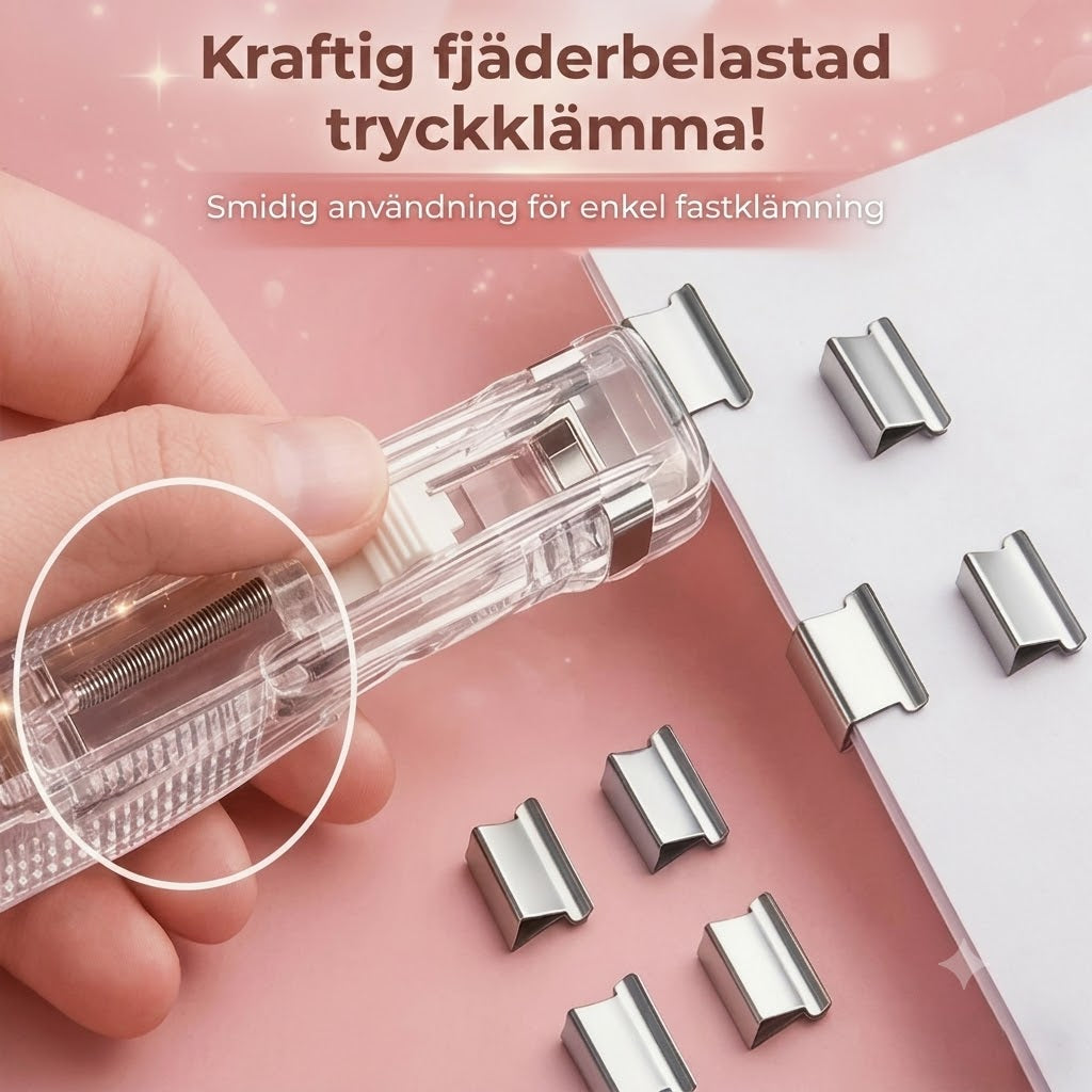 Pappersklämverktyg med 50 clips