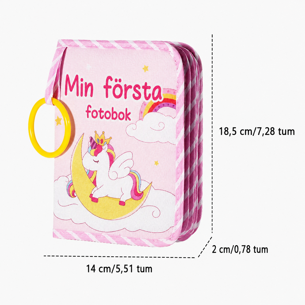 Mjuk babybok med spegel och bitring