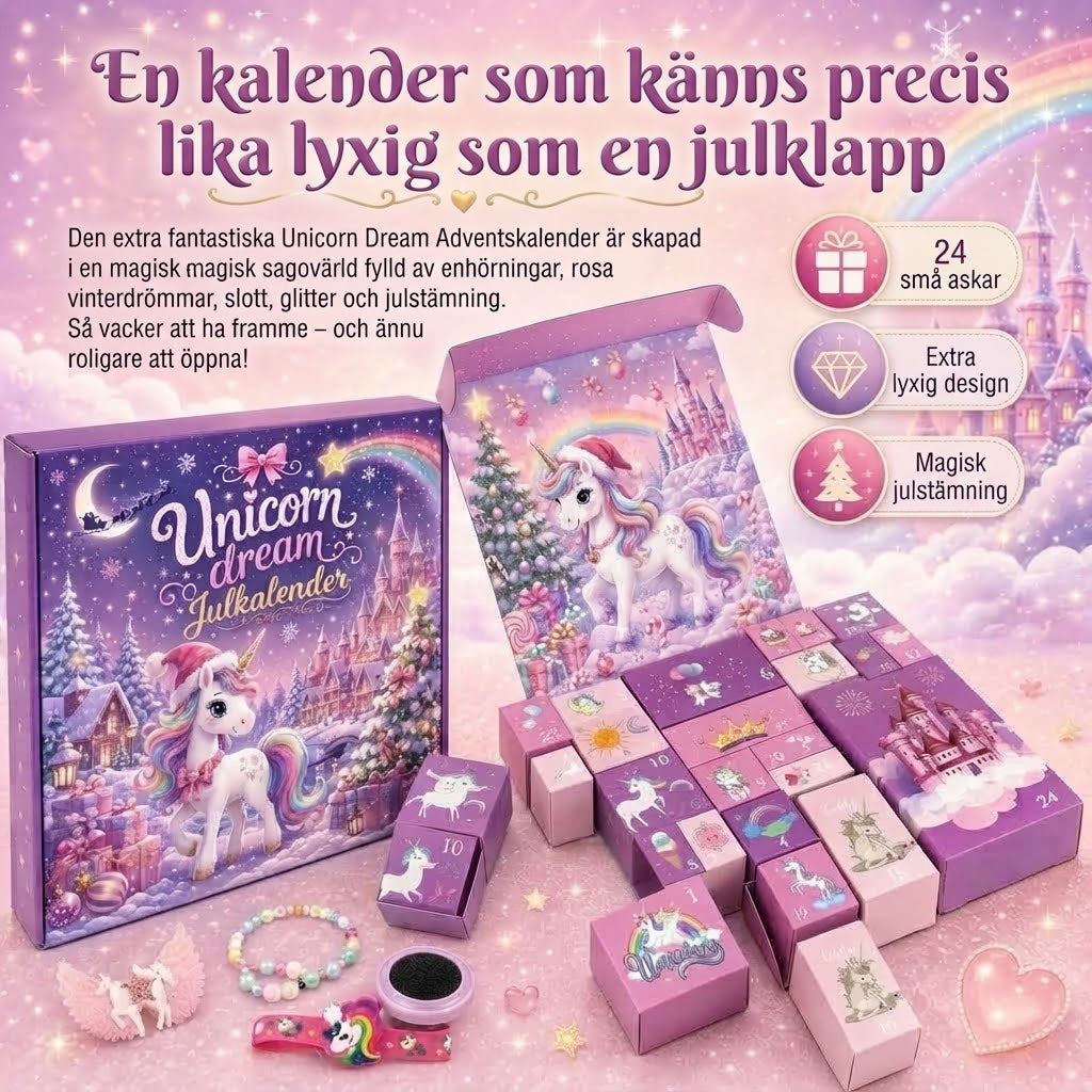 Enhörningsadventskalender för barn