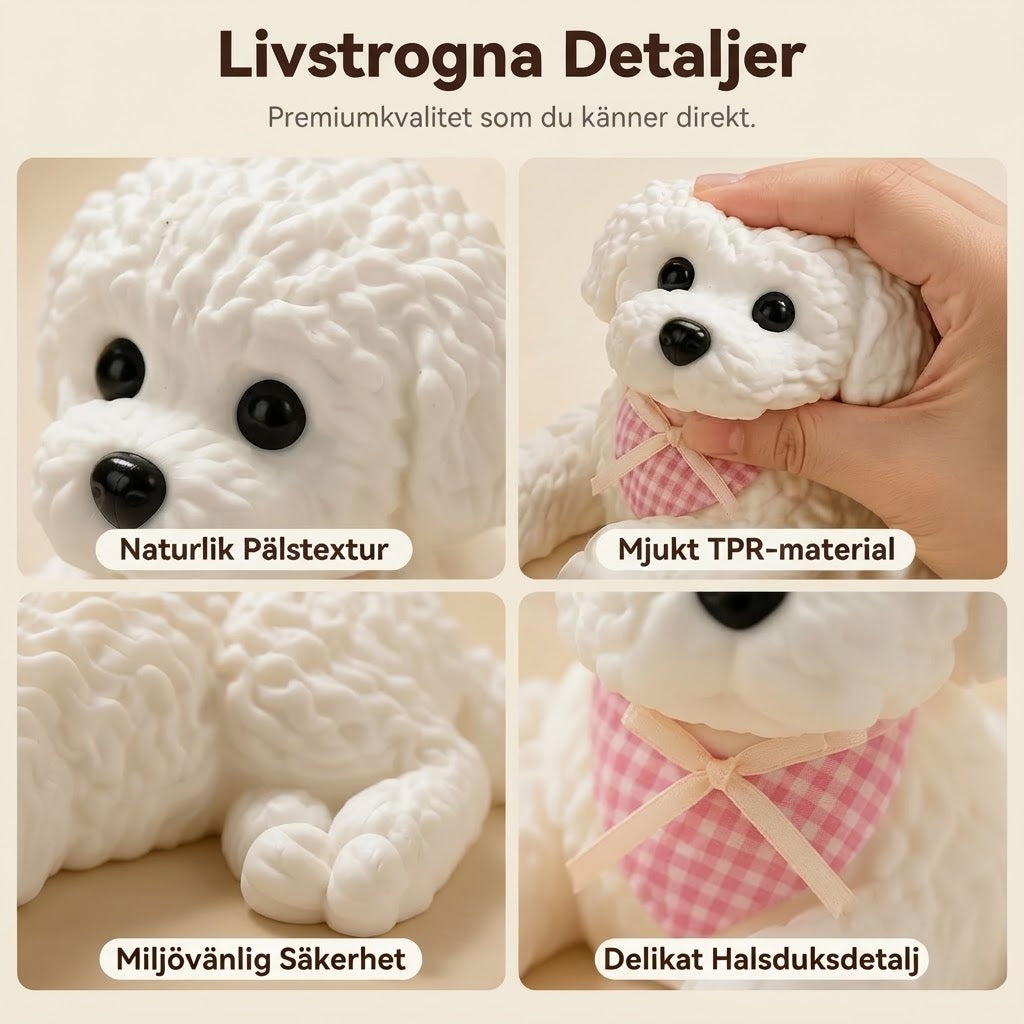 Teddyhund antistress-squishy med halkfri matta
