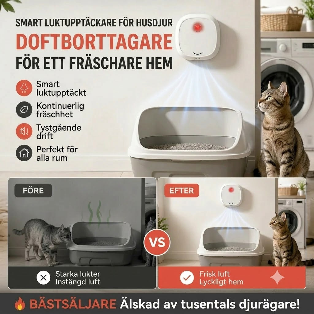 Tyst luktborttagare för husdjurslukt