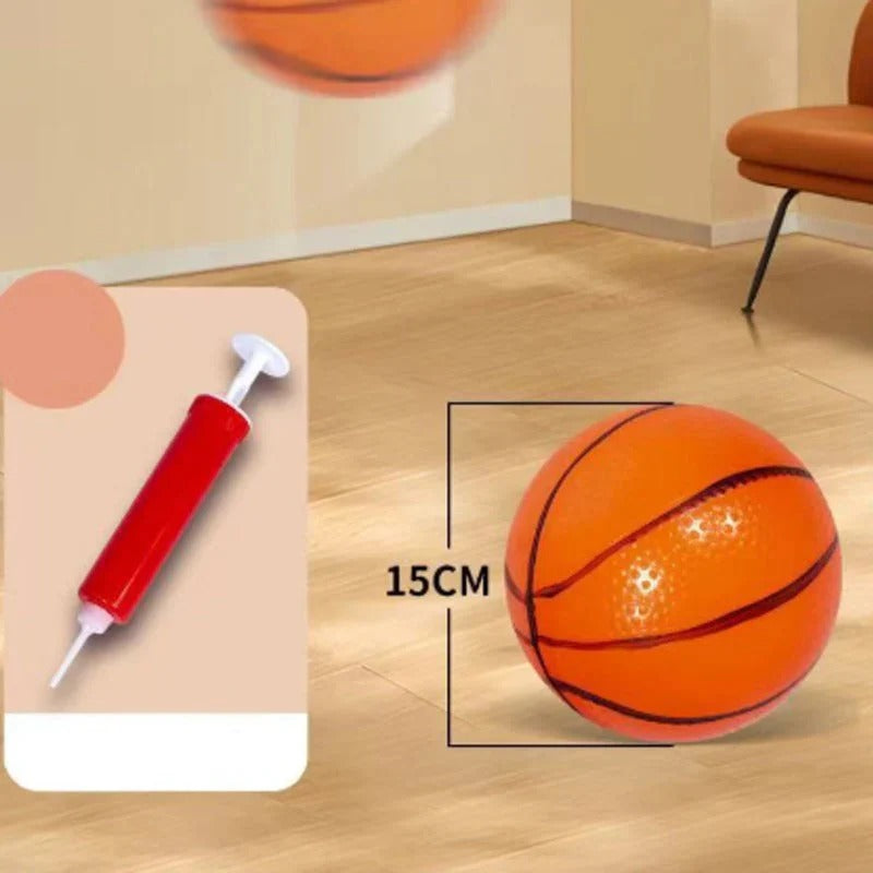Basketset för Inomhusbruk med Fyra Bollar och Automatisk Bollretur