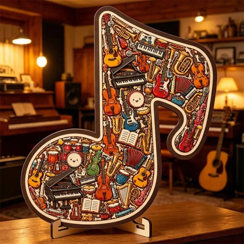 Musikpussel i trä för kreativt tänkande