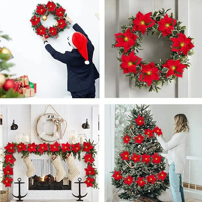 LED-blomsterslinga för juldekoration