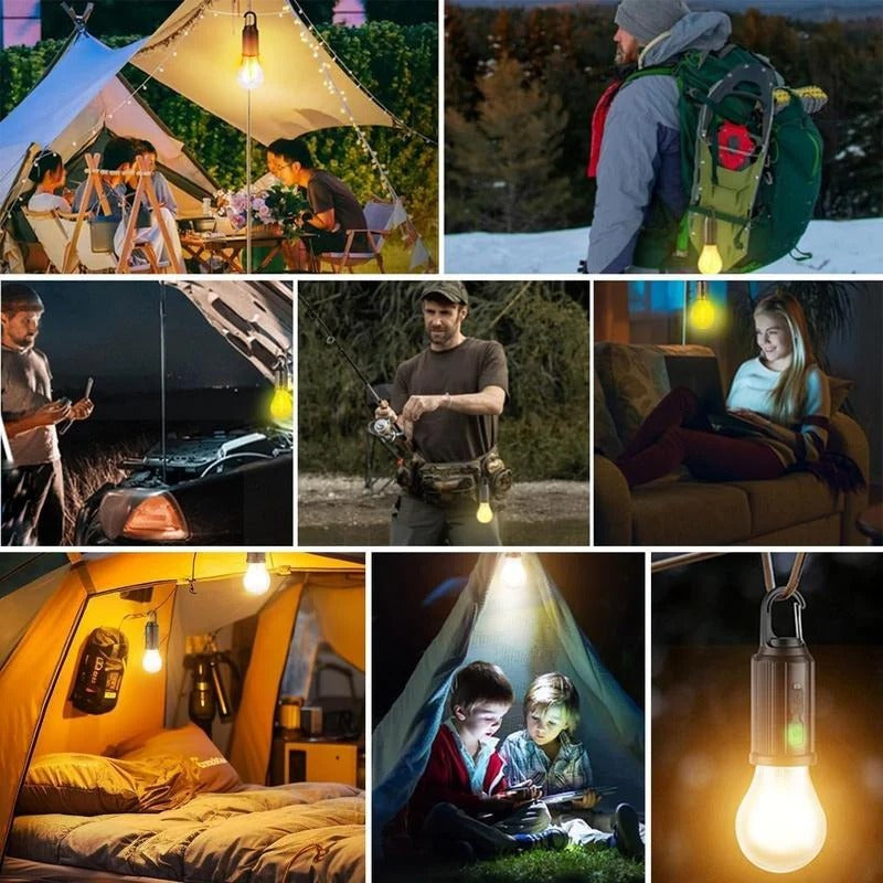 Solcellsdriven tältbelysning (USB-uppladdningsbar LED-campinglykta)