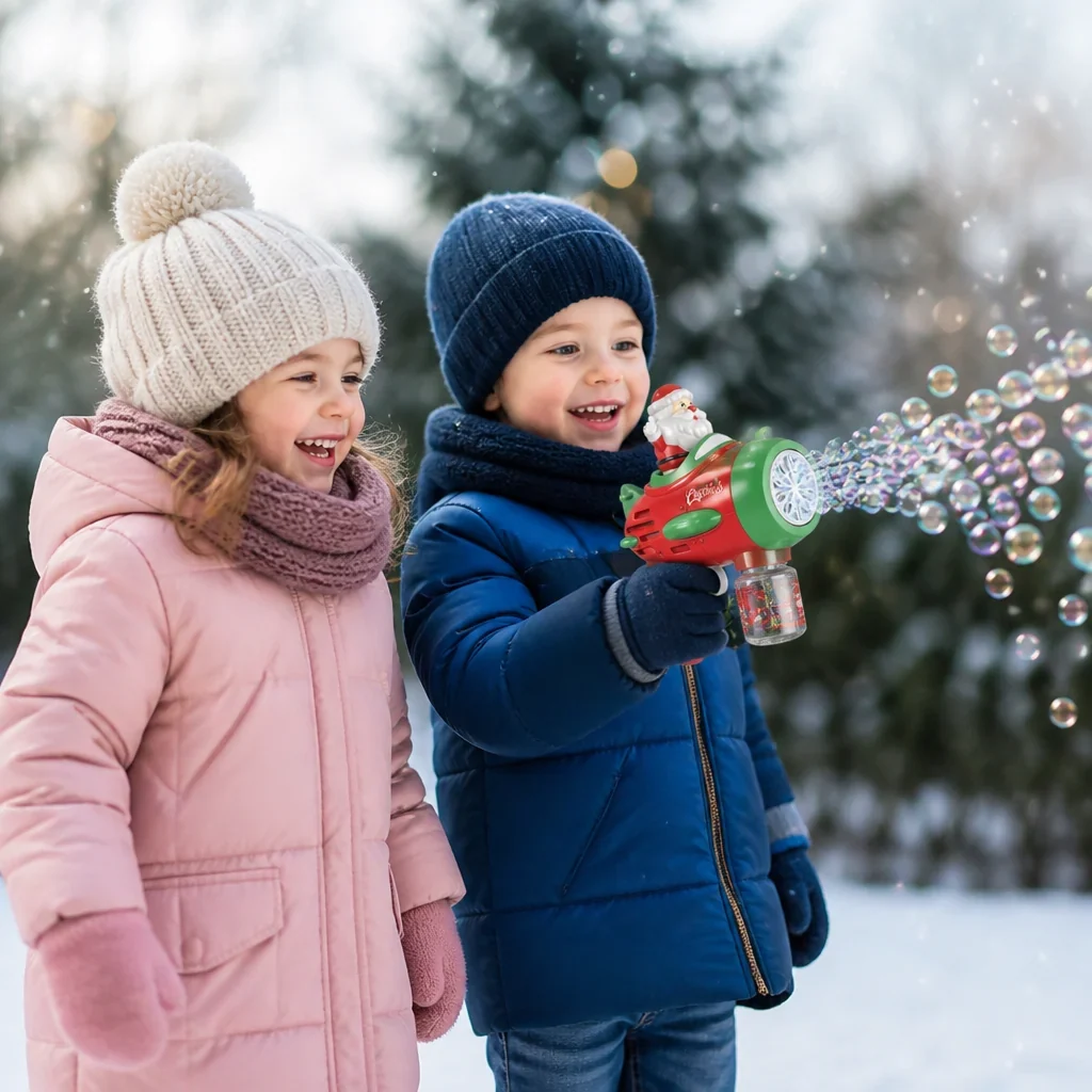 Elektrisk såpbubblepistol med ljus och ljud