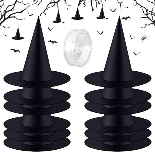 Svävande häxhattar för Halloween-dekoration