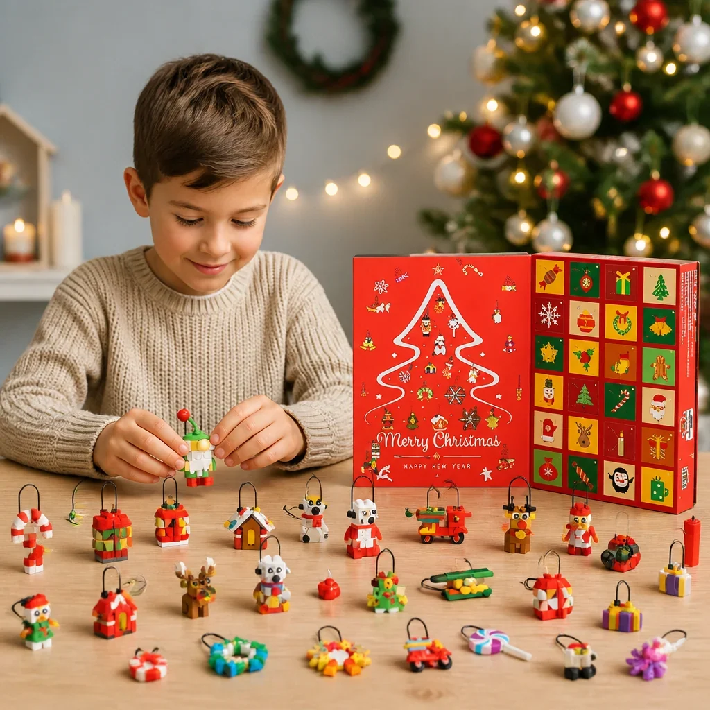 Julkalender med byggklossar