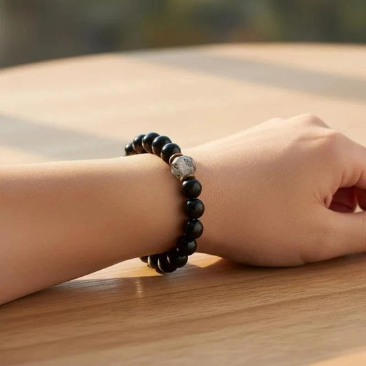 Skyddande armband med obsidian och turmalin