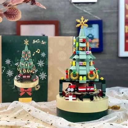 Rörlig julgran av byggklossar