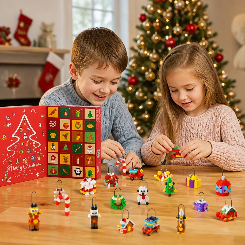 Julkalender med byggklossar