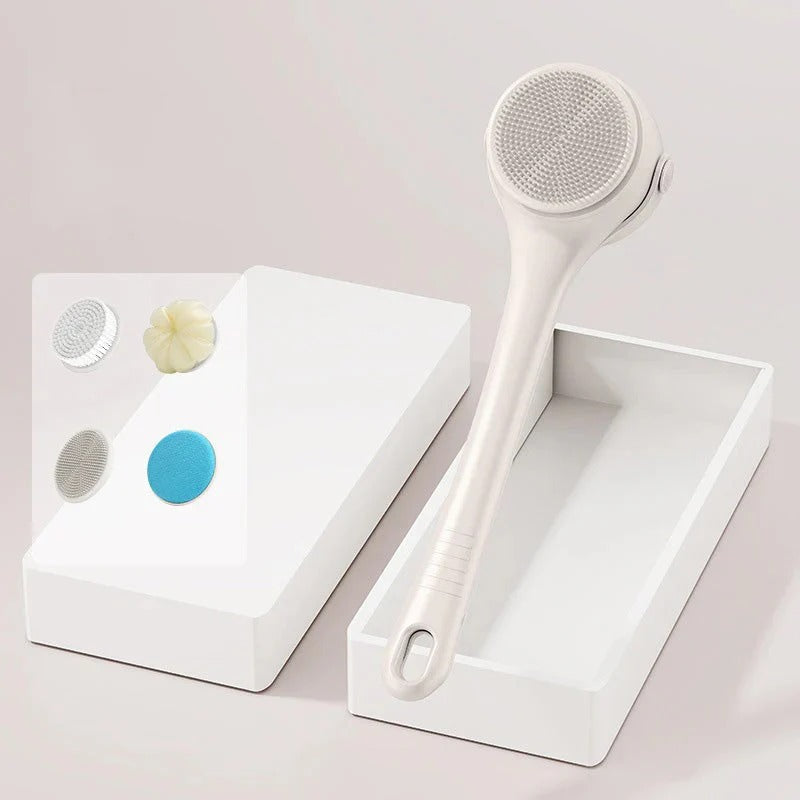 Elektrisk badborste med långt skaft för djuprengöring och exfoliering
