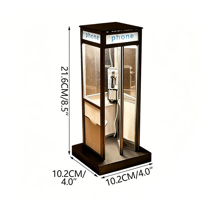Retro telefonkiosk-lampa