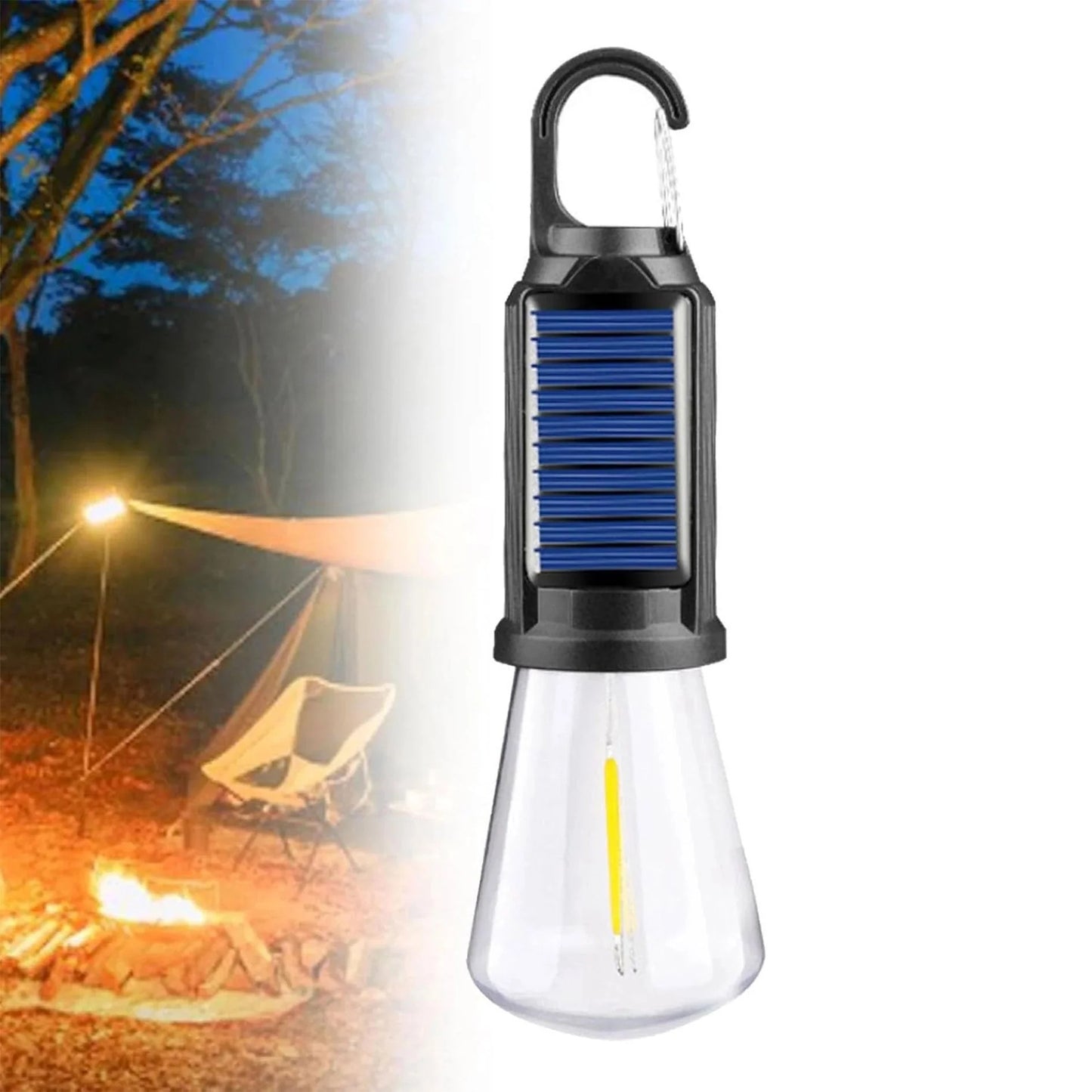 Solcellsdriven tältbelysning (USB-uppladdningsbar LED-campinglykta)