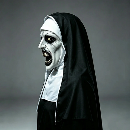 Skräckmask med nunna för Halloween