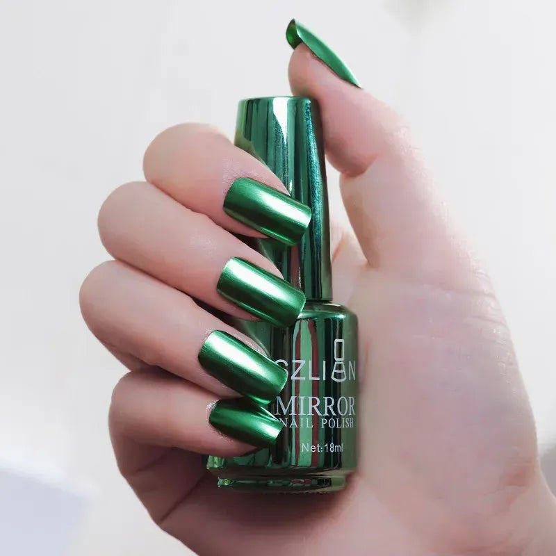 Vattenbaserat nagellack med metallisk spegeleffekt
