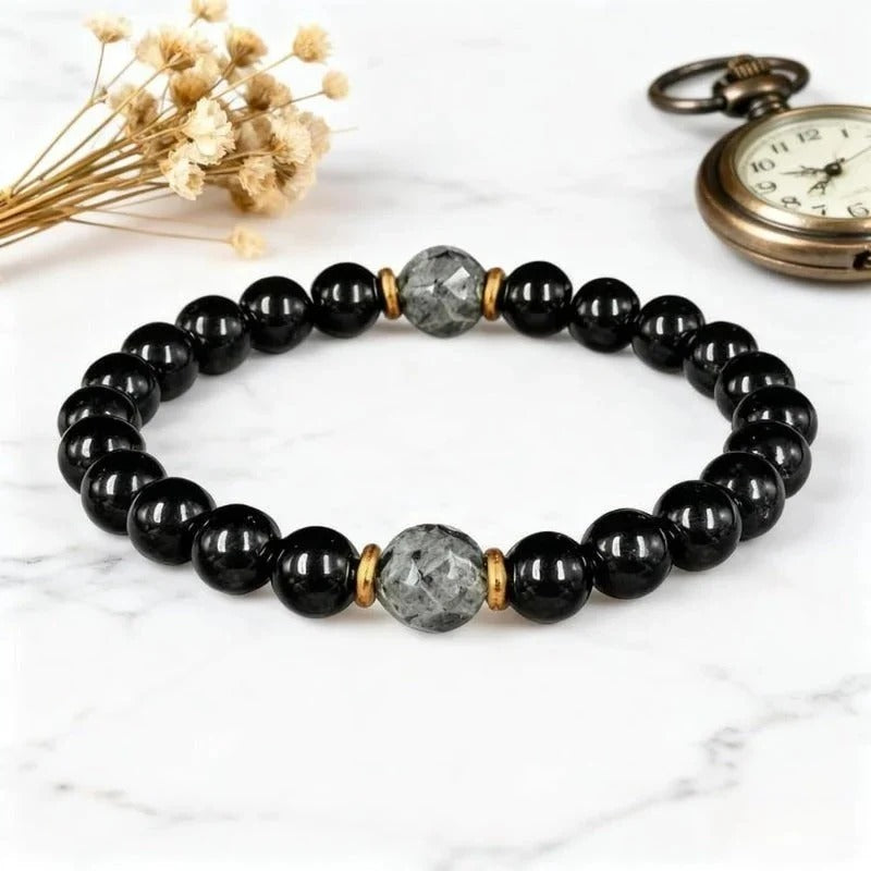 Skyddande armband med obsidian och turmalin