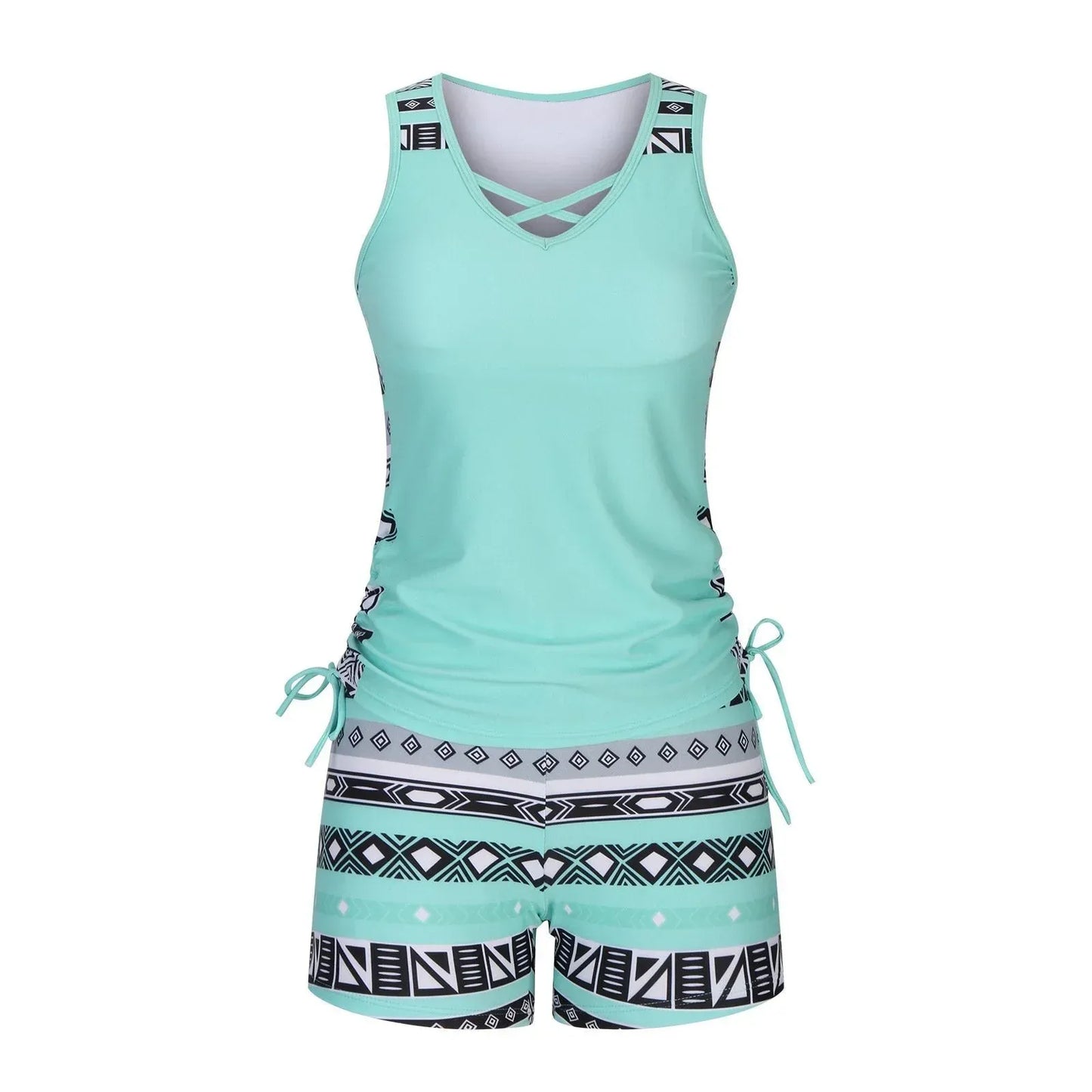 BohoBelle tankini med högmidjade badshorts