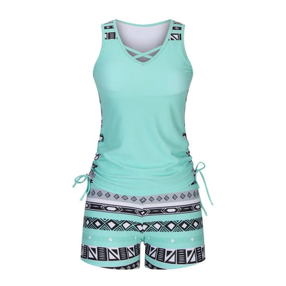 BohoBelle tankini med högmidjade badshorts