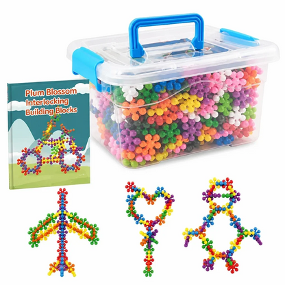 3D snöflingebyggklossar för barn