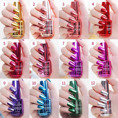 Vattenbaserat nagellack med metallisk spegeleffekt