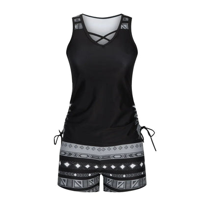 BohoBelle tankini med högmidjade badshorts