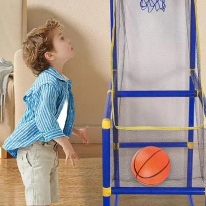 Basketset för Inomhusbruk med Fyra Bollar och Automatisk Bollretur