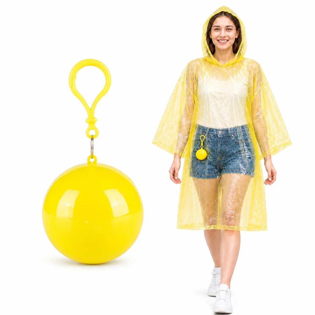 Kompakta vattenavvisande regnponchos 5-pack
