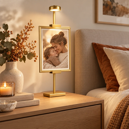 Tavelställ med LED-belysning för foto och målning