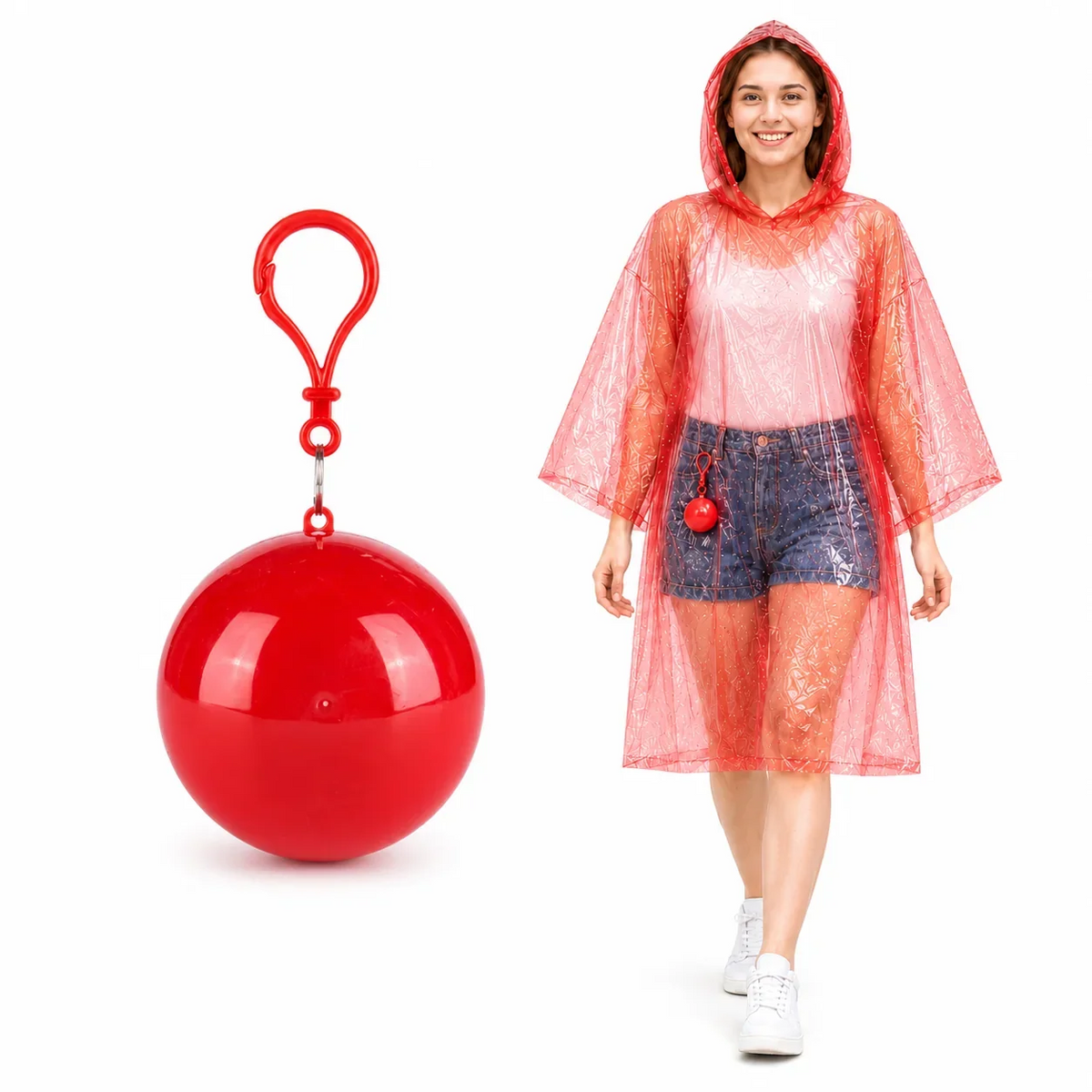 Kompakta vattenavvisande regnponchos 5-pack
