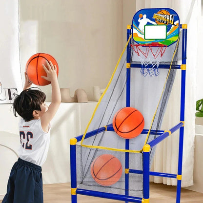 Basketset för Inomhusbruk med Fyra Bollar och Automatisk Bollretur