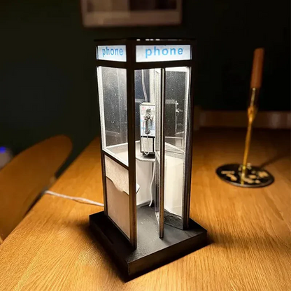 Retro telefonkiosk-lampa