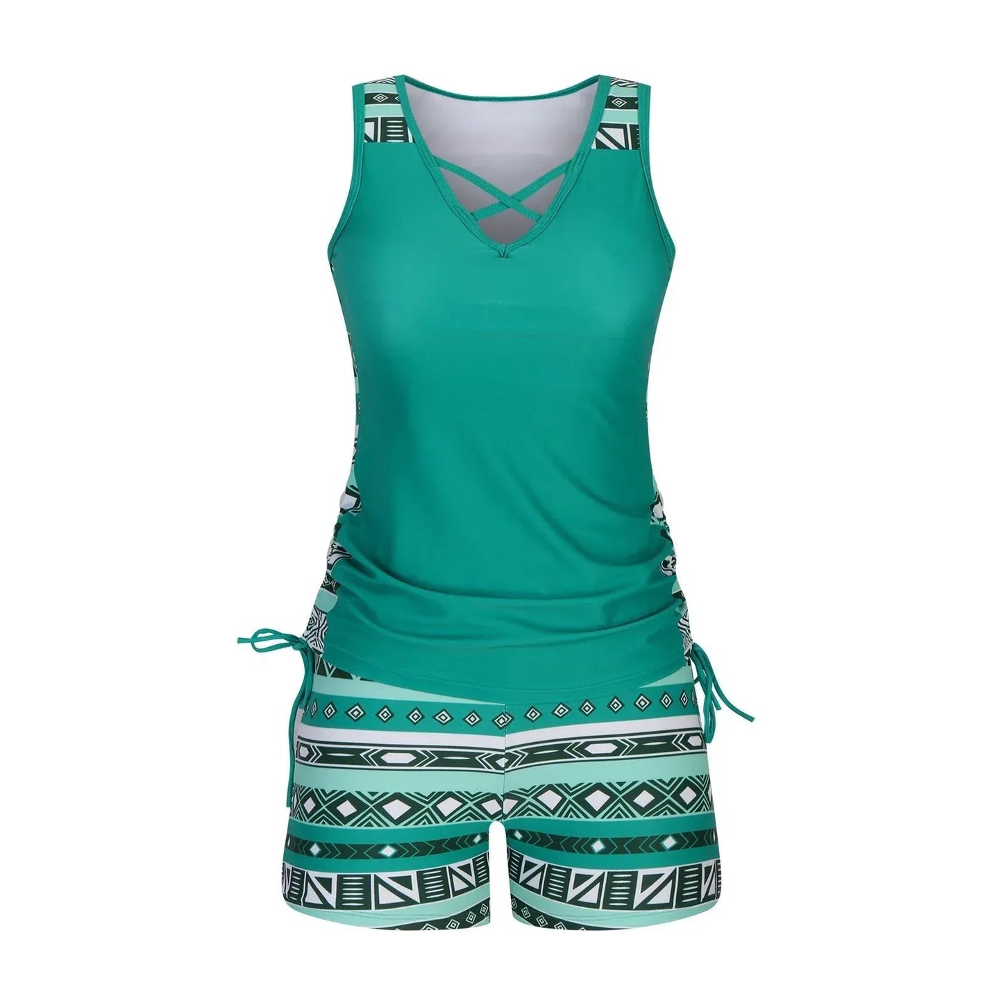 BohoBelle tankini med högmidjade badshorts