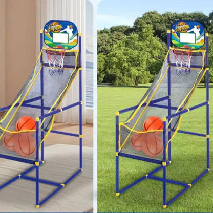 Basketset för Inomhusbruk med Fyra Bollar och Automatisk Bollretur
