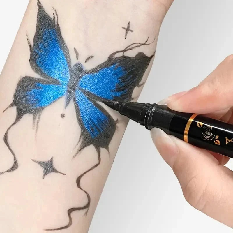 Tillfälliga tatueringspennor med schabloner