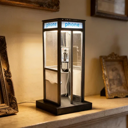 Retro telefonkiosk-lampa
