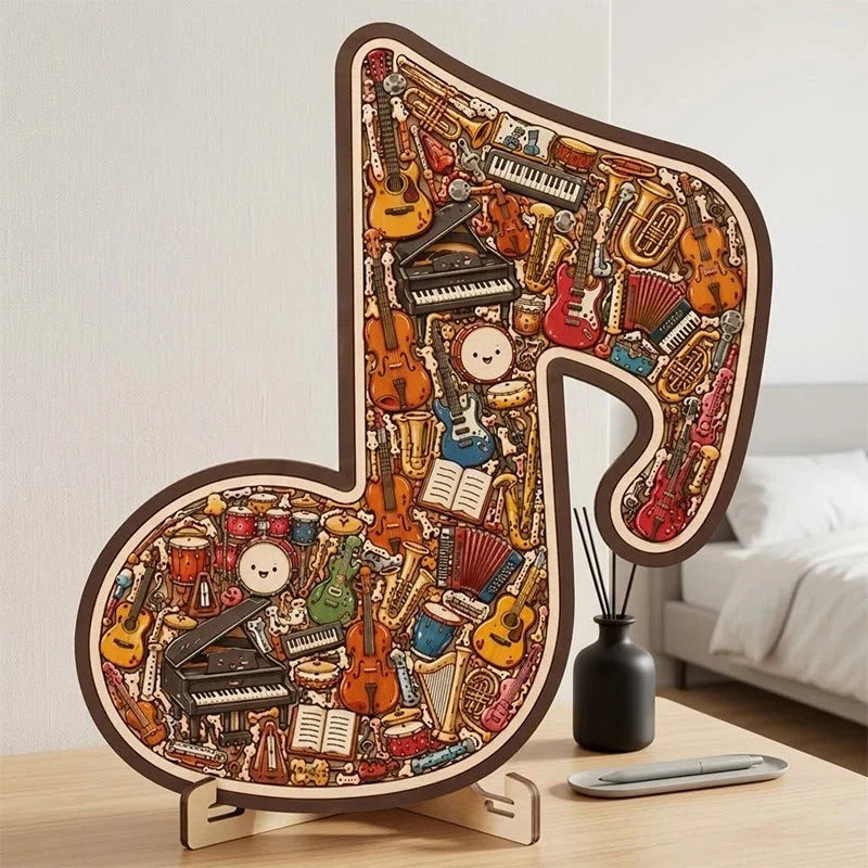 Musikpussel i trä för kreativt tänkande