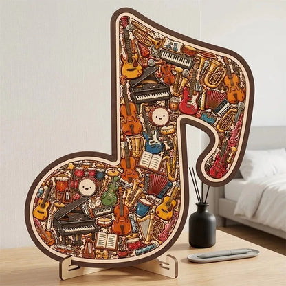 Musikpussel i trä för kreativt tänkande