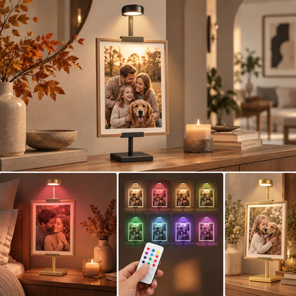 Tavelställ med LED-belysning för foto och målning