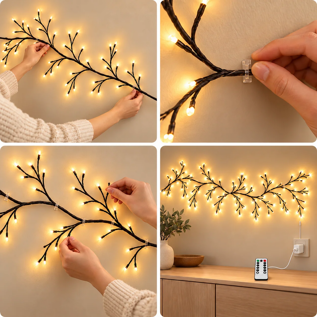 Twinkle Wood LED-dekorationsgrenar