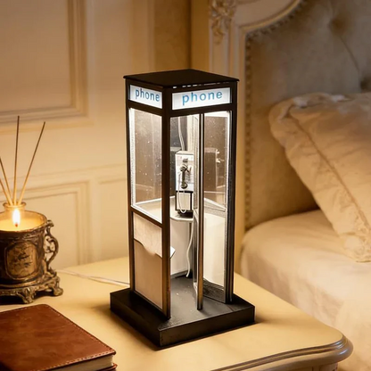 Retro telefonkiosk-lampa