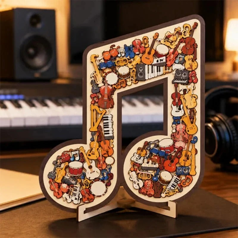 Musikpussel i trä för kreativt tänkande
