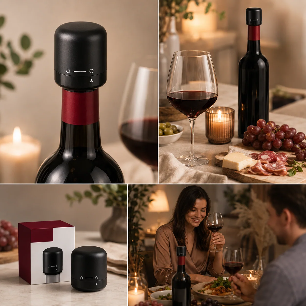 Flaskproppar för vin och champagne 4-pack